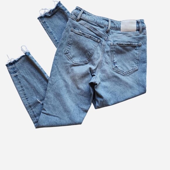 Express '90s style high-rise skiny jeans, factory distressed - size 2 - Picture 5 of 8